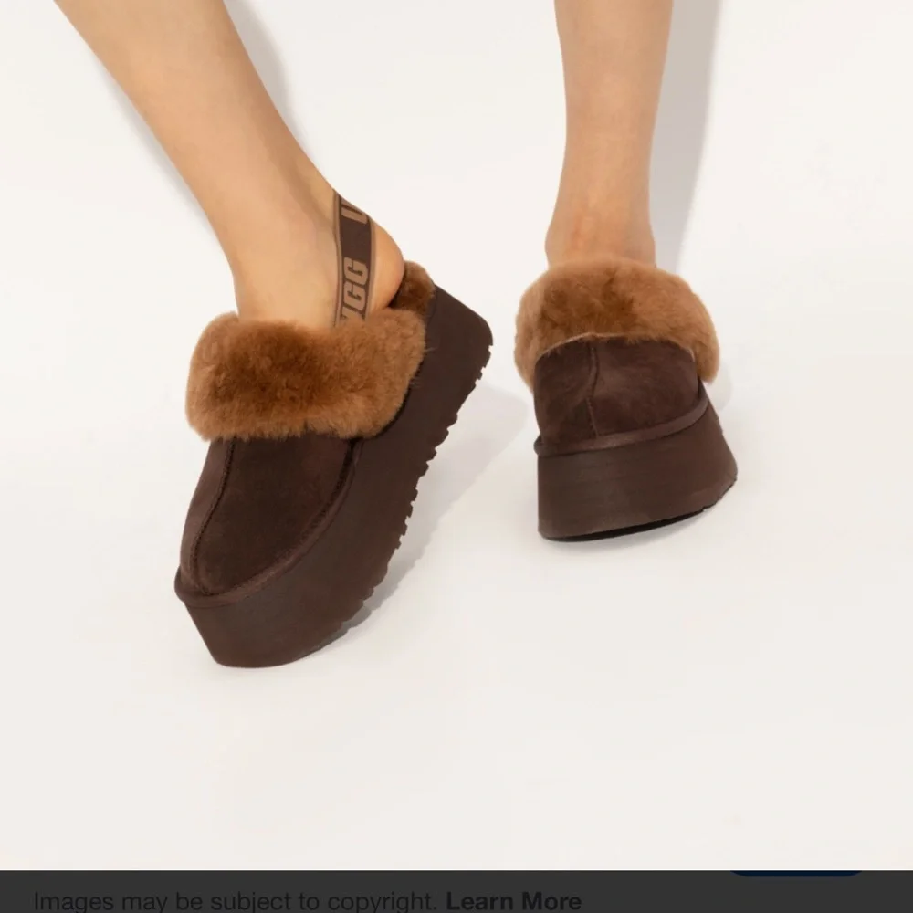 UGG Women's Chocolate Brown Platform Mules - Picture 1 of 3
